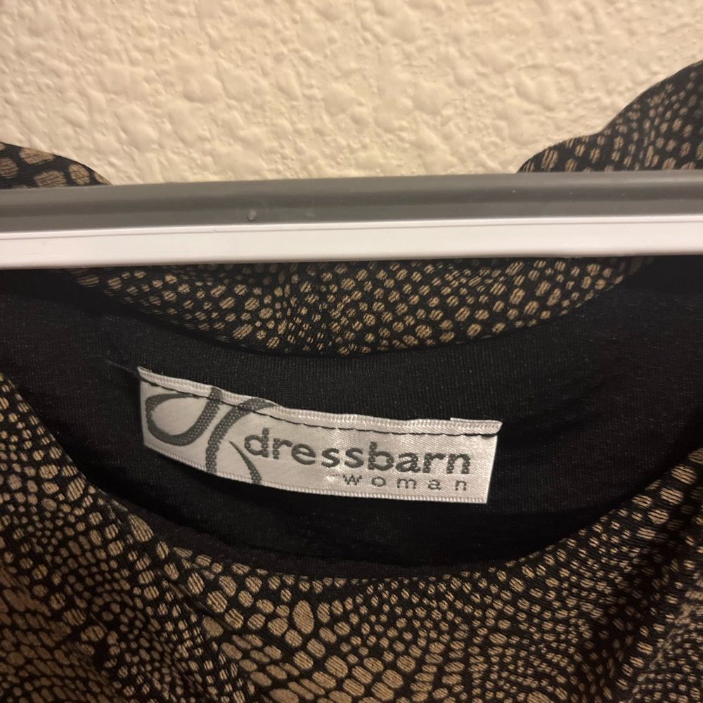 dressbarn Chic Black and Brown Cowl Neck Blouse - Picture 3 of 3